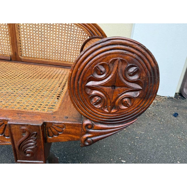 Pair of Matching British Colonial Cane Settees For Sale In Washington DC - Image 6 of 18