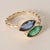 Modern 18k Gold 1.55 Carat Sapphire and 0.98 Carat Emerald Toi Et Moi Marquise Ring, Size 6.25 For Sale - Image 3 of 5