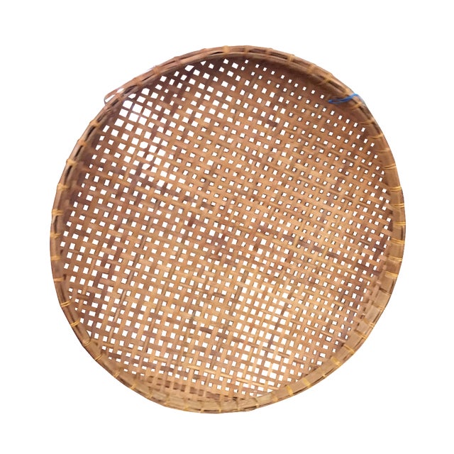 Extra Large Round Wicker Flat Basket Wall Hanging Chairish
