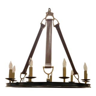 Arteriors Modern Chaney Leather Chandelier For Sale