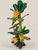Striking over-sized, 43 inch, hand-painted tropical botanical sculpture depicting a banana plant with two colorful...
