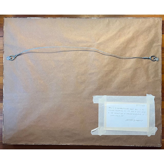 Matthew Benedict (American 1968) Impressionist Gouache Painting Depicting an Interior Scene of Men Seated at a Table For Sale - Image 10 of 11