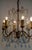 Antique Gilded Metal Murano Glass Drop Six-Light Chandelier, 1930s For Sale - Image 13 of 14