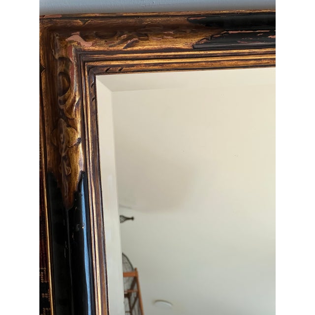 Wood C. 1880-1890 Regency Solid Wood Frames Beveled Glass Wall Mirrors a Pair For Sale - Image 7 of 12
