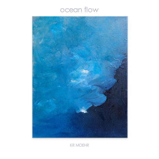 Ocean Flow Coastal Original Abstract Canvas Art Painting For Sale - Image 4 of 5