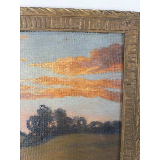 Early 20th Century Early 20th Century Folky American Luminist Landscape Painting Signed For Sale - Image 5 of 7