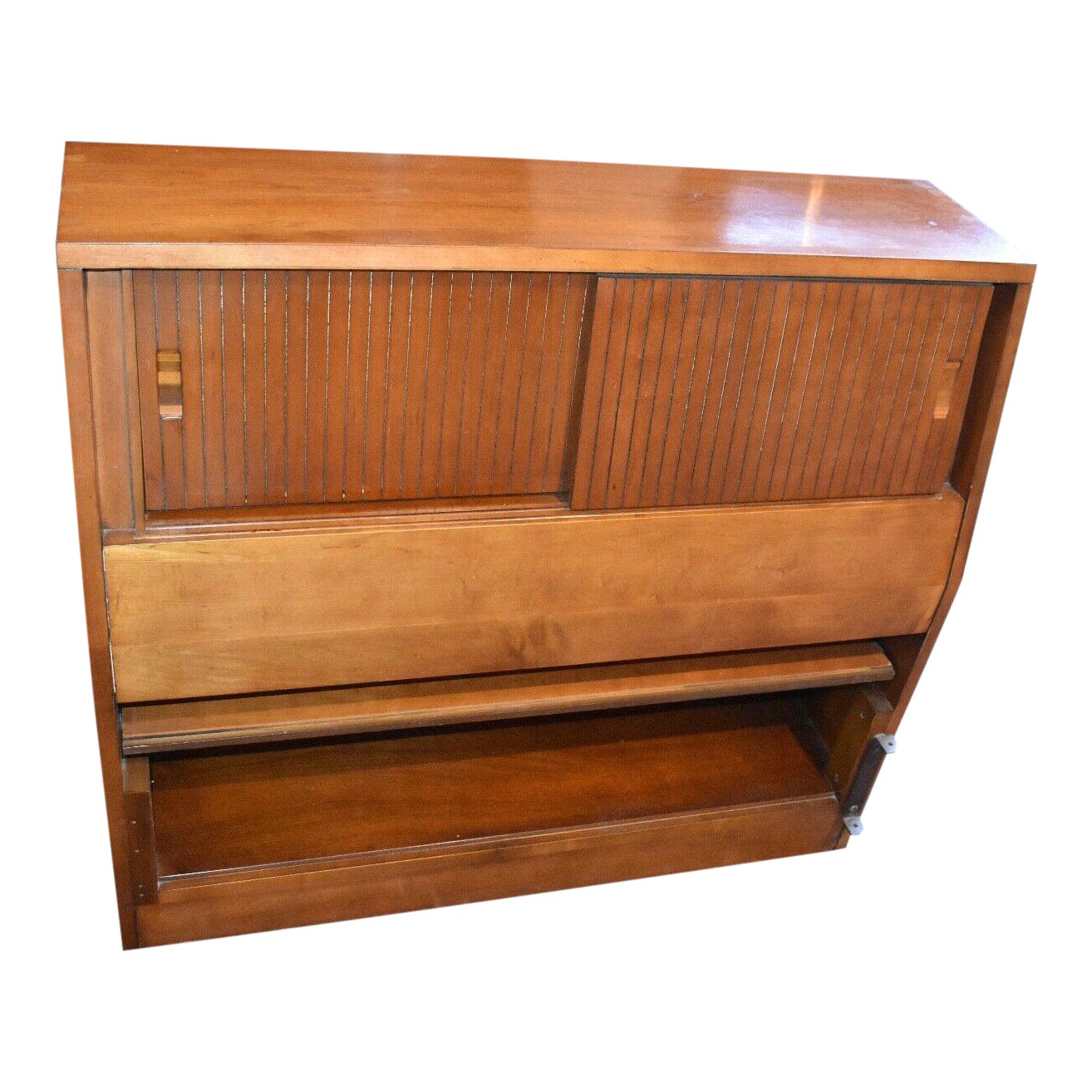 1952 Mid Century Cherry Twin Bookcase Headboard Chairish