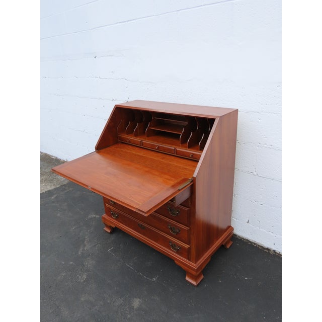 Maddox 1940s Solid Cherry Large Secretary Desk 6393 For Sale - Image 17 of 18
