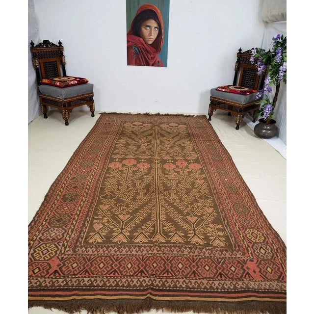 Vintage Afghanistan Kilim Rug, 1940s For Sale - Image 6 of 13