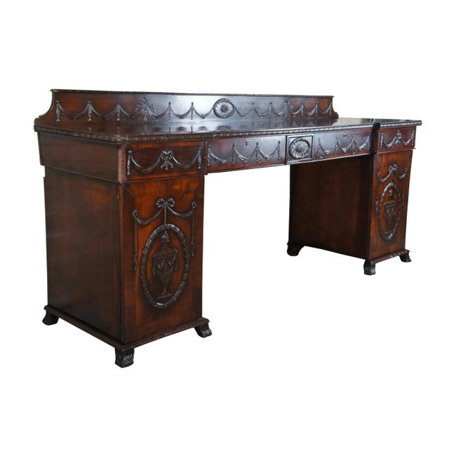A large and impressive antique 18th century English Georgian sideboard / buffet / credenza / cabinet. Made of mahogany...