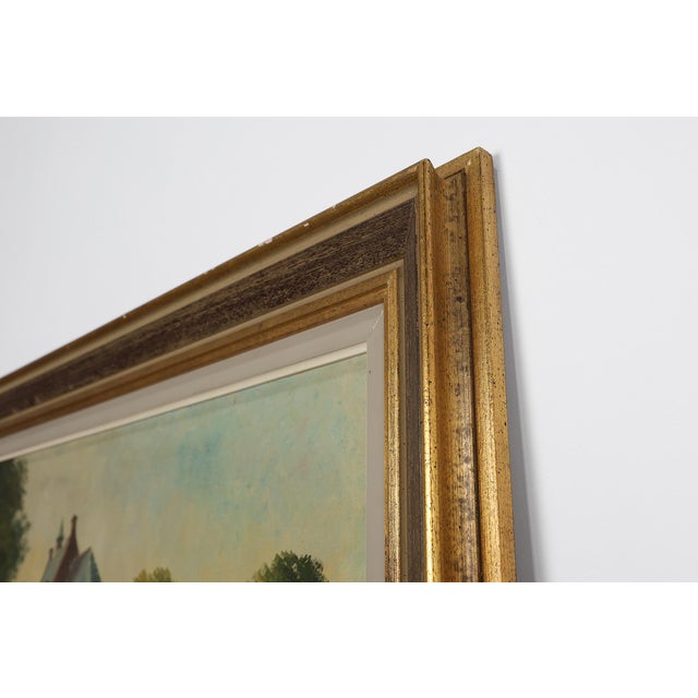 Rustic Landscape of the Smedepoort Bruges, Belgium, 1950s, Oil on Canvas, Framed For Sale - Image 9 of 11