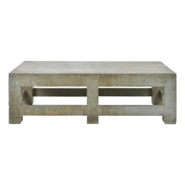 Wood Coffee Table with Patina For Sale