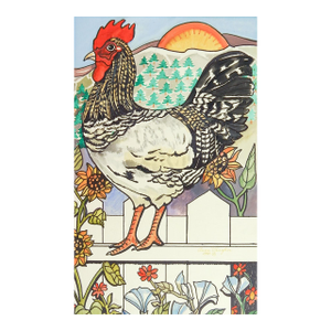 Rooster Watercolor Painting