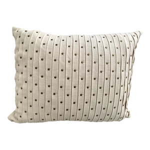 Michael Kors Throw Pillow Cover Cream Pleated Front Embellished With Golden Metallic