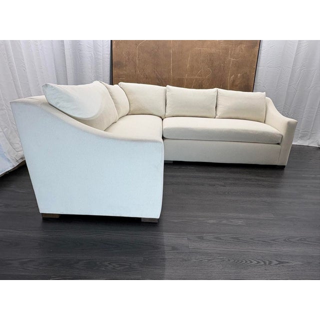 RH Belgian Classic Slope Arm Left-Arm Bench-Cushion L-Sectional Natural Performance Linen Weave | Beautiful Staging...