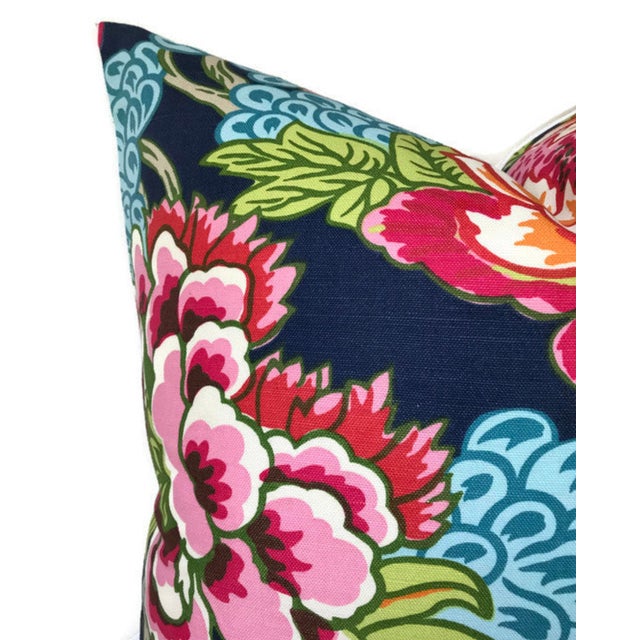 Traditional Honshu Pillow Cover in Navy, 22x22 Pillow For Sale - Image 3 of 4