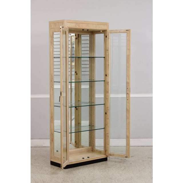 Campaign Burl Ash Campaign Curio Cabinet by Drexel Heritage For Sale - Image 3 of 16
