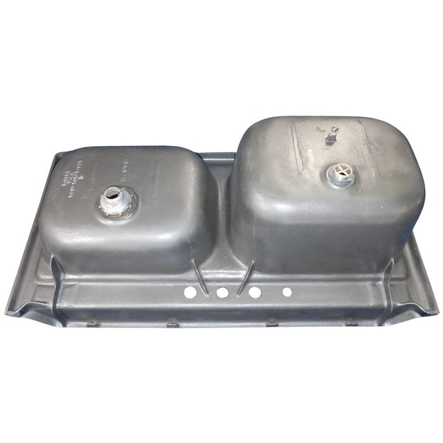 Iconic 1957 Vintage Kohler Sea Cliff 50" Wide Double Basin Porcelain & Cast Iron Kitchen Sink For Sale - Image 17 of 18