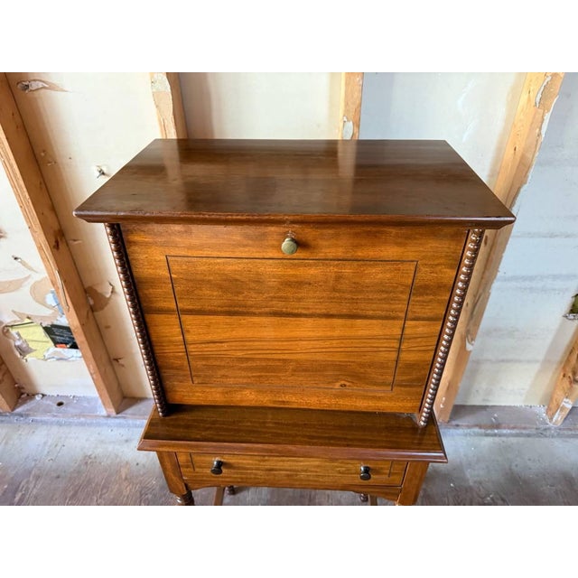 Mid 20th Century American Colonial Revival Style Drop-Front Secretary Desk and Matching Chair For Sale - Image 10 of 18