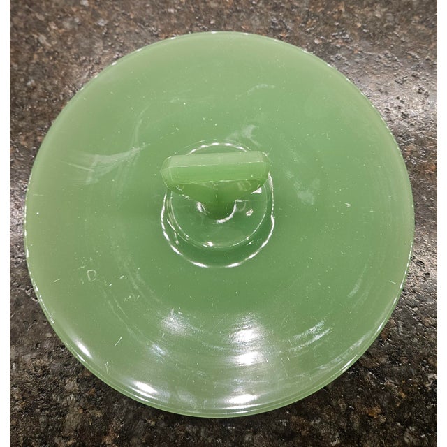 Vintage 1950’s, Green Jadeite, Northwood Co., Tid-Bit Server. For Sale - Image 9 of 11