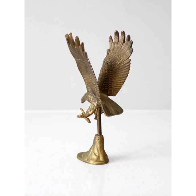 Brass Vintage Brass Eagle Sculpture For Sale - Image 8 of 11