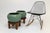 Celadon Pair of Vintage Mint Green Ceramic Planters on Wrapped Wood Stands For Sale - Image 8 of 17