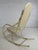1950s Italian Rocking Chair in Brass and Beige Skaï, 1950s For Sale - Image 5 of 13