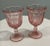 Pretty little vintage glasses in pink make for a nice addition to any table setting. No chips or cracks. Pair of 2