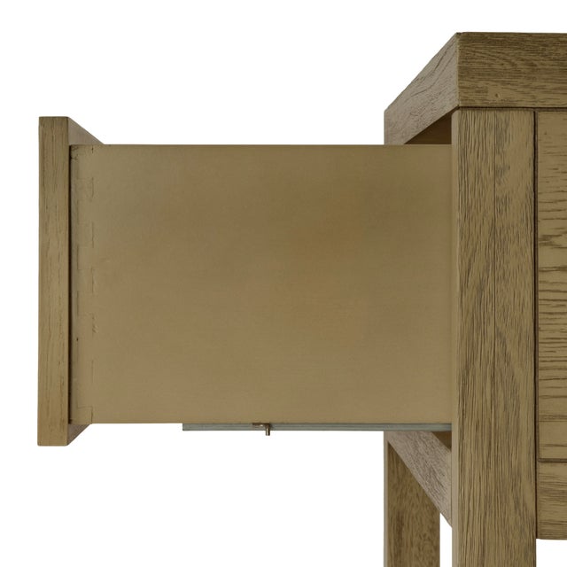Wood Nora 30 in. W Rectangular Wood 1 Drawer Wide Nightstand with Lower Open Shelf, Light Oak For Sale - Image 7 of 10