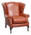 English Chesterfield Wing Chair in Cowhide Leather For Sale