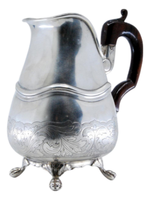 Silver Teapot with Engraved Floral Motifs