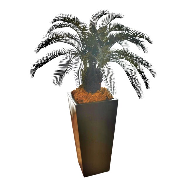 Artificial Palm in Floor Planter For Sale