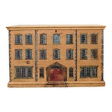 Country English Painted Pine Trunk With Georgian House Facade For Sale