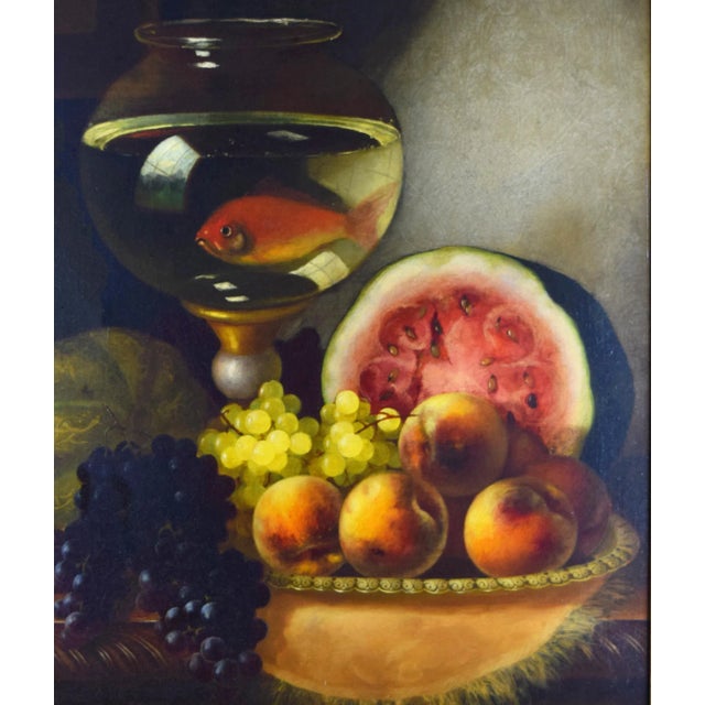 19th Century 19th C Still Life With Fruit & Goldfish by Morston Constantine Ream For Sale - Image 5 of 8