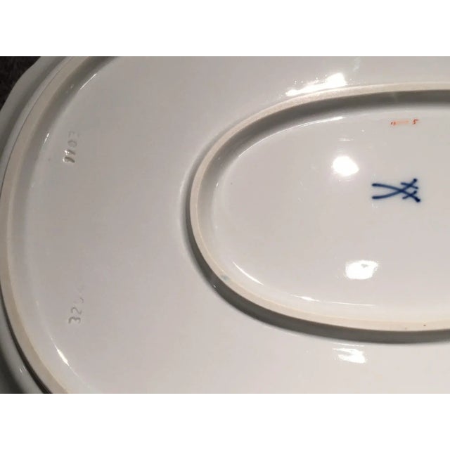 White Mid 20th Century Meissen Porcelain Plate With Floral Theme For Sale - Image 8 of 8