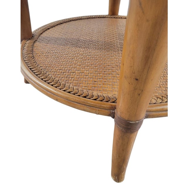 1990s Vintage Oversized Wicker Round Coastal Organic Bamboo Dining Room Table Base For Sale - Image 5 of 12