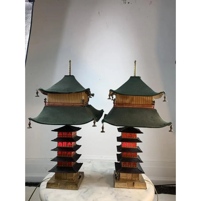 Art Deco Pagoda Lamps - a Pair For Sale - Image 4 of 13
