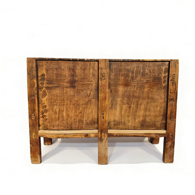 Aged Poplar Double Cabinet For Sale - Image 13 of 14