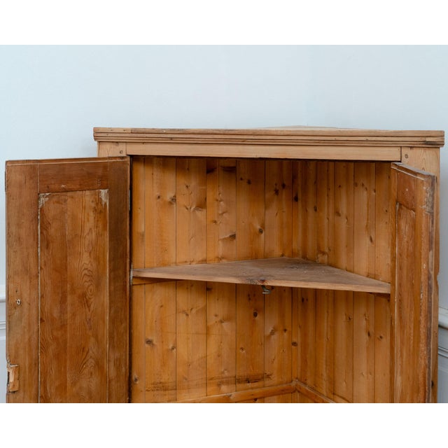 Rustic Antique Pine Corner Cabinet, 1930s For Sale - Image 3 of 13