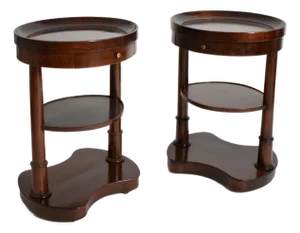 Kidney Ovale Flying Tables in Mahogany, Set of 2