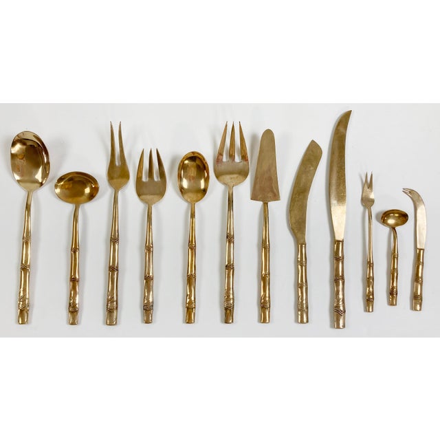 Thai Faux Bamboo Nickel Bronze Flatware, Set of 144 Chairish