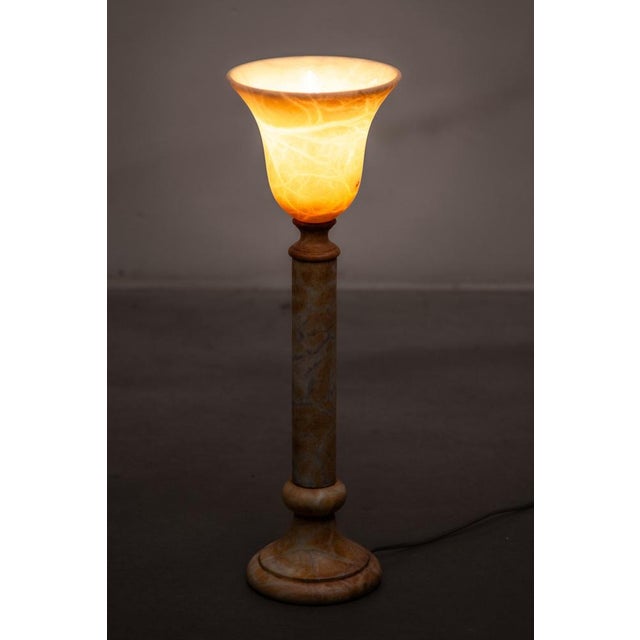 Vintage Alabaster Table Lamp, 1970s For Sale - Image 8 of 9
