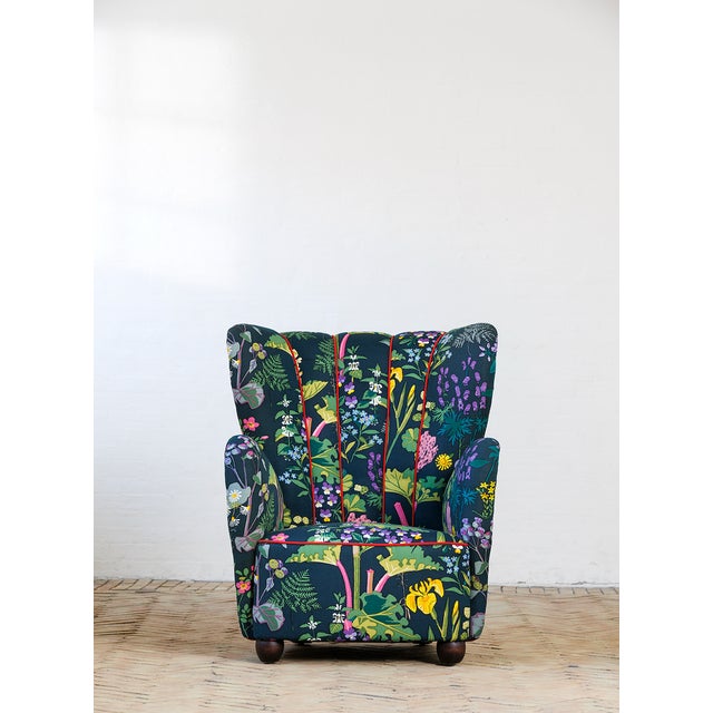 No. 915 Chair in Printed Upholstery by Gocken Jobs, 1940s For Sale - Image 6 of 6