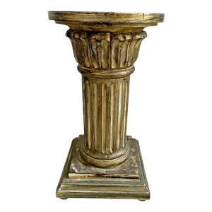 Vintage Roman Style Column Bust Plant Stand Pedestal Carved Solid Wood