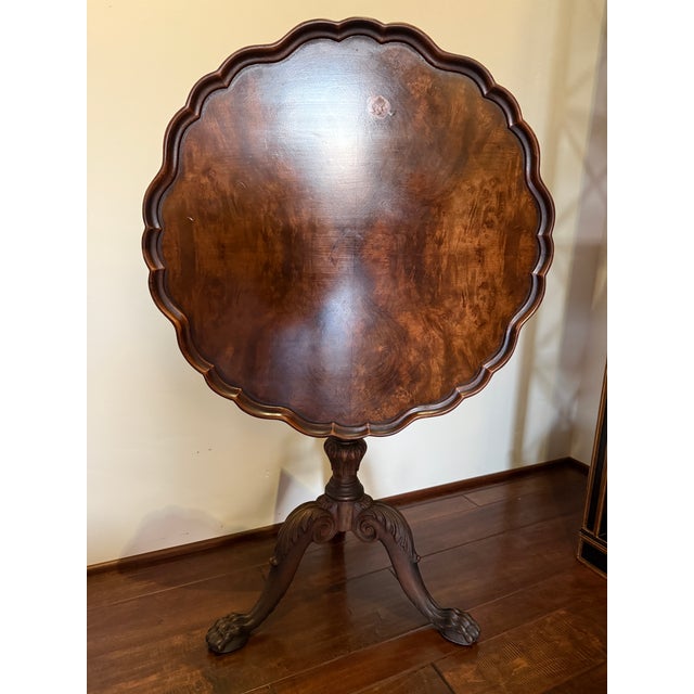 Johnson Furniture Co. Early 20th Century Johnson Handley Johnson Pie Crust Table, One Owner For Sale - Image 4 of 11