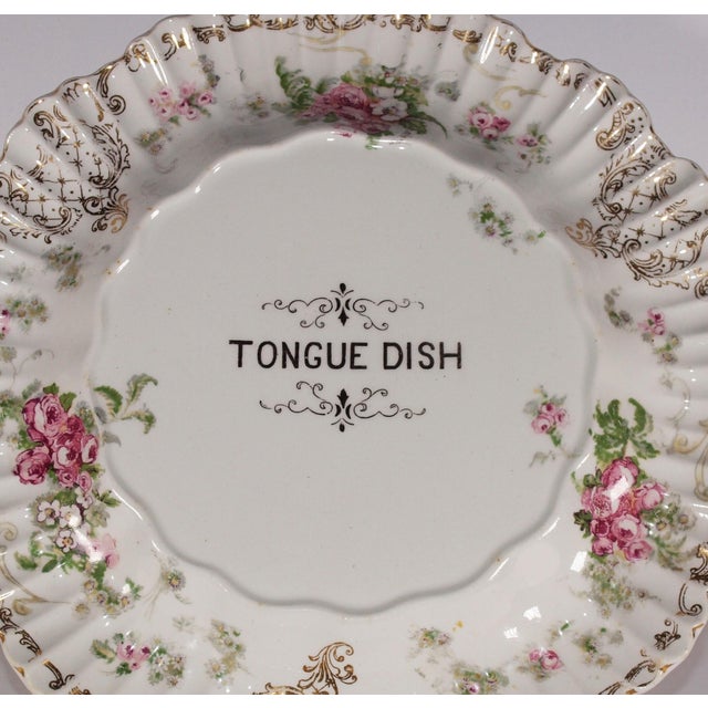 Unusual and rare English Antique Tongue plate. These plates were used for serving cold cuts where aesthetics are...