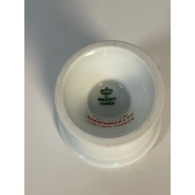 Modern Vintage Limoges France Egg Holder With Morning Glory For Sale - Image 3 of 3