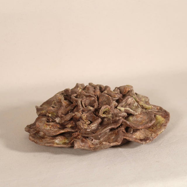 Large Organic Brutalist Studio Pottery Ceramic Flower Wall Sculpture in Earth Tones For Sale - Image 12 of 16