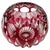 This is a ruby-red Bohemian crystal globe vase, beautifully decorated with intricate star-shaped cut patterns that reveal...