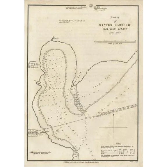 Map of Parry's Expedition, Winter Harbour on Melville Island, Australia, 1821 For Sale